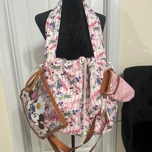 Bioworld Disney Mickey/Minnie Tote Bag Hydration Crossbody Pouch NEW!